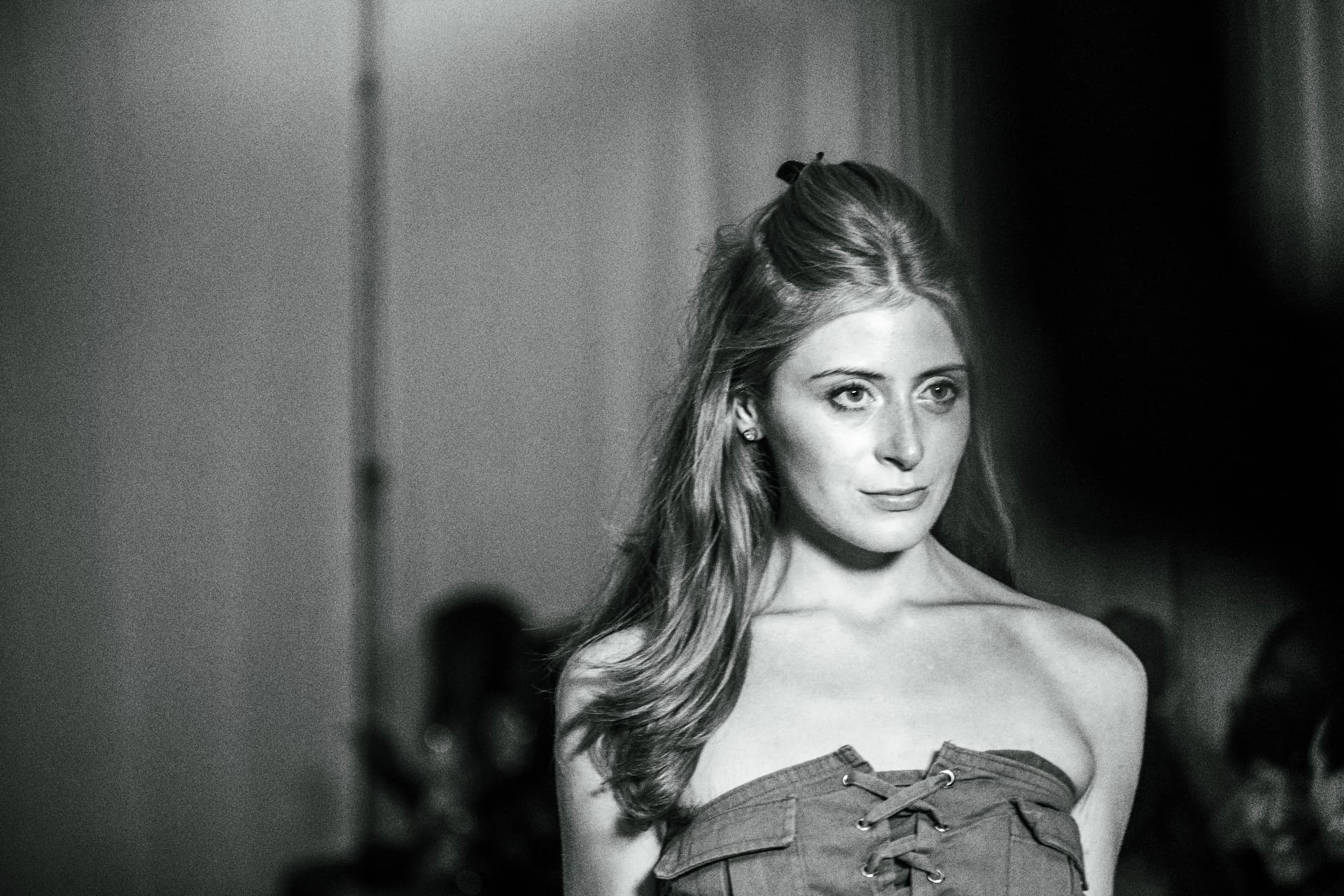 Runway — black and white corset look
