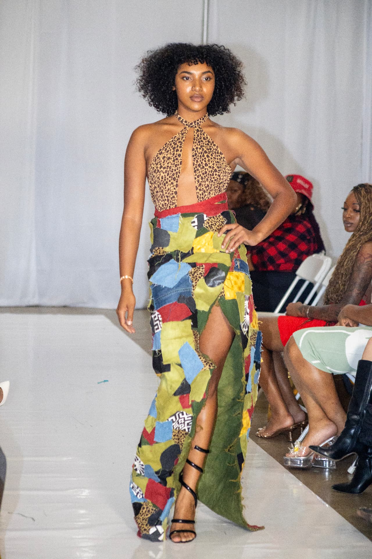 Runway — patchwork maxi gown
