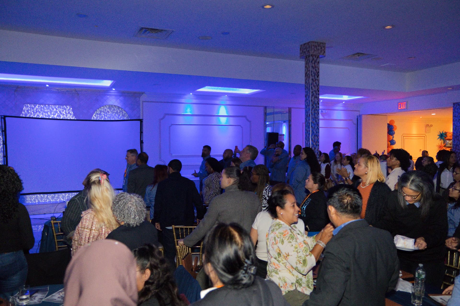 Event night — conversations around the tables