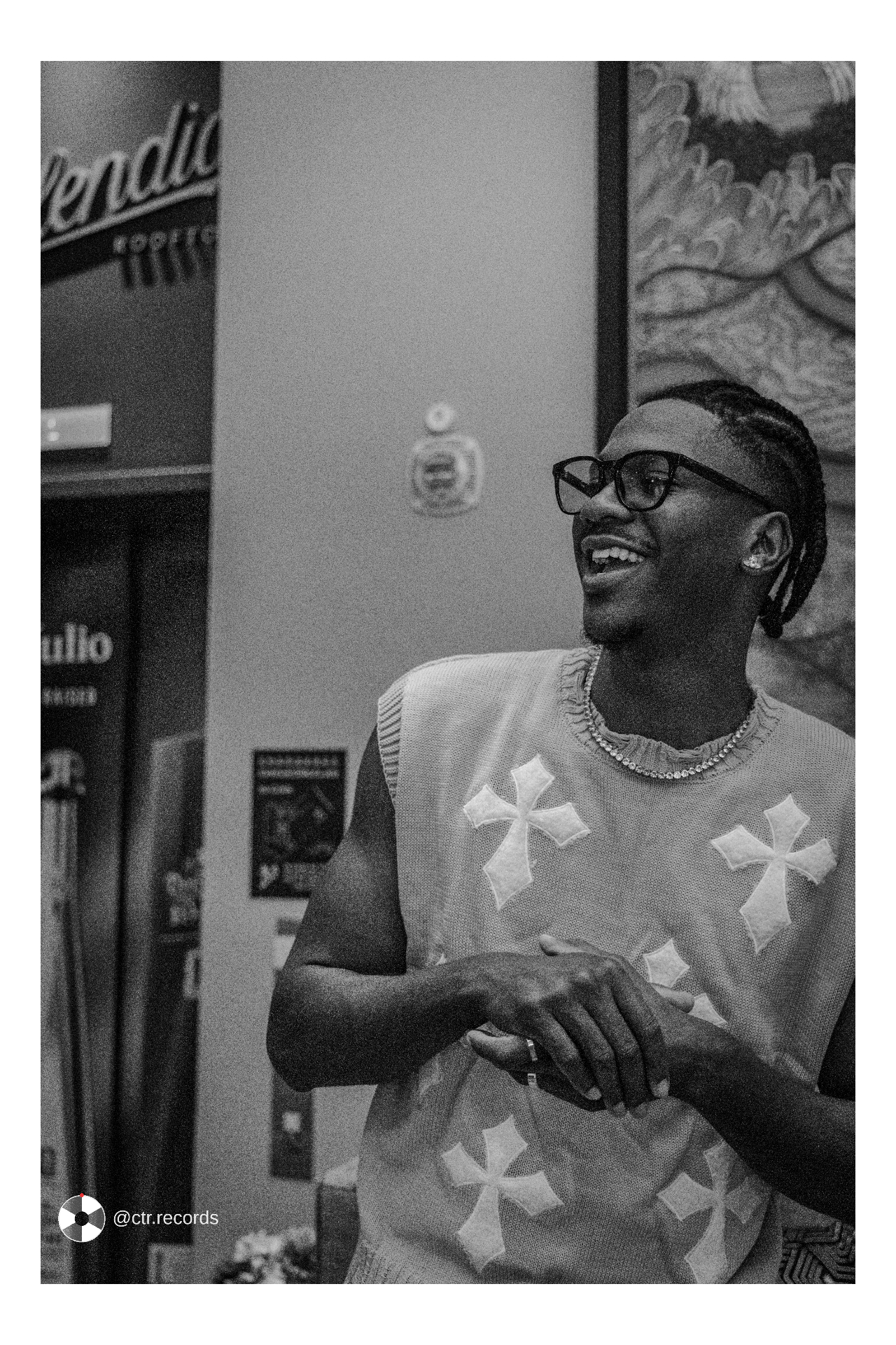 Premiere night — laughter in black and white