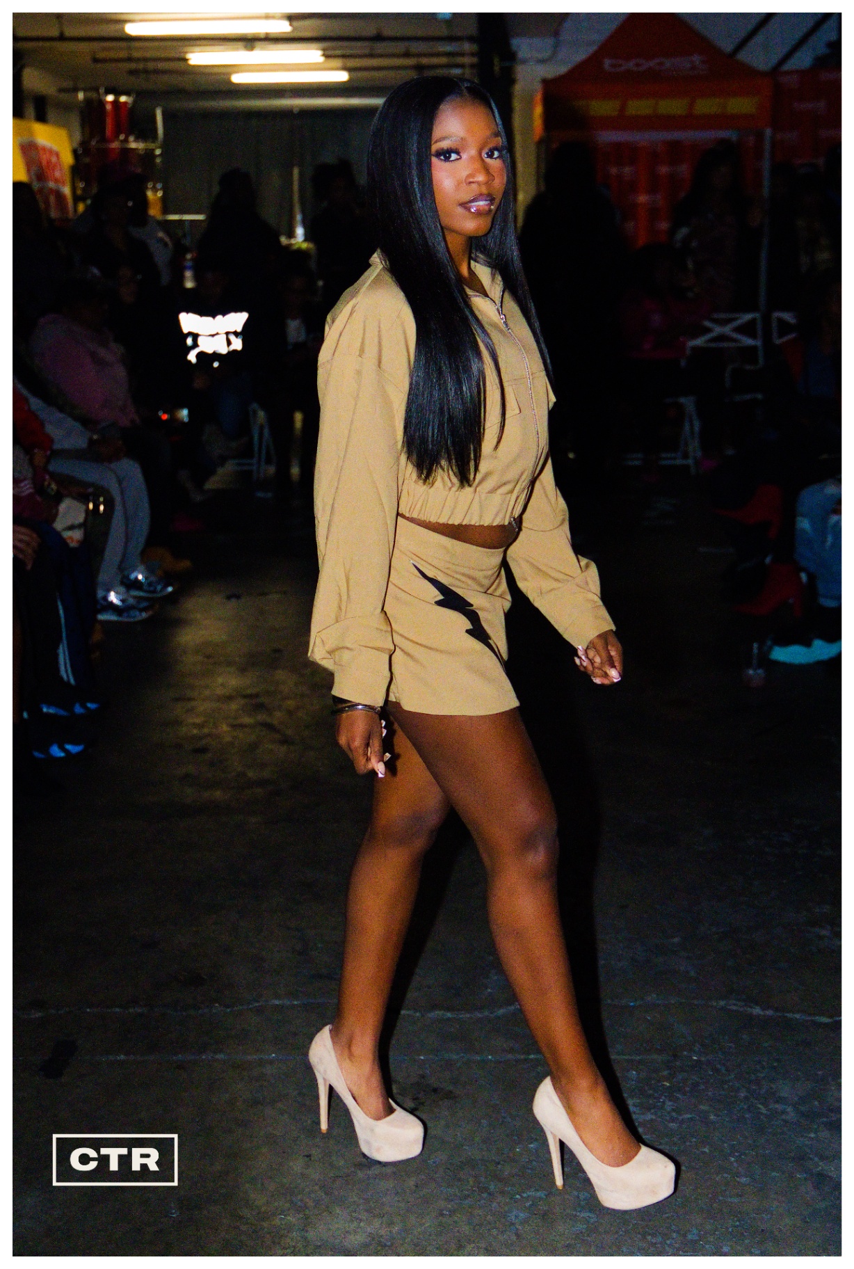 Runway — graphic hoodie and cargo pants