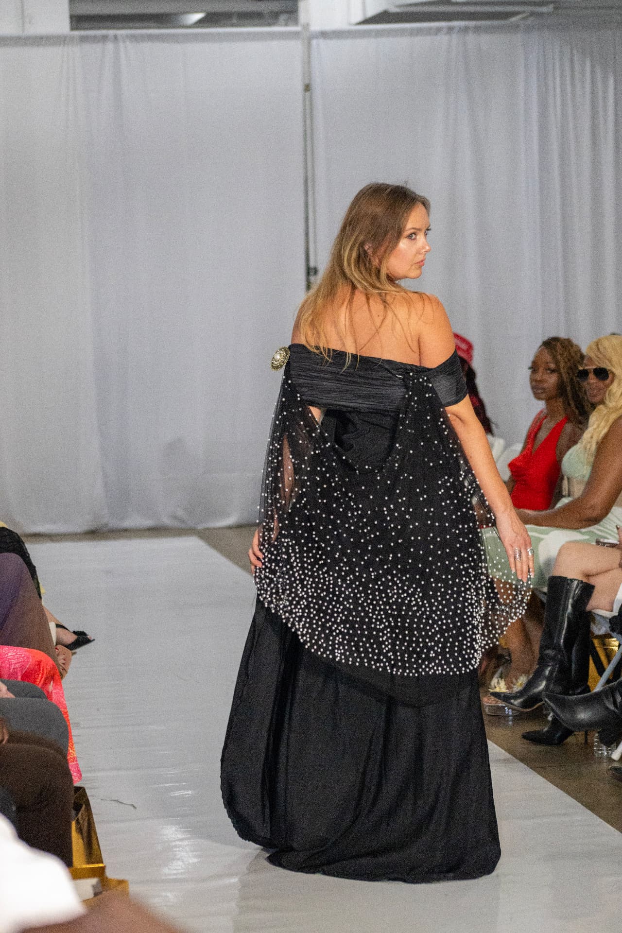 Runway — pearl-dotted tulle gown