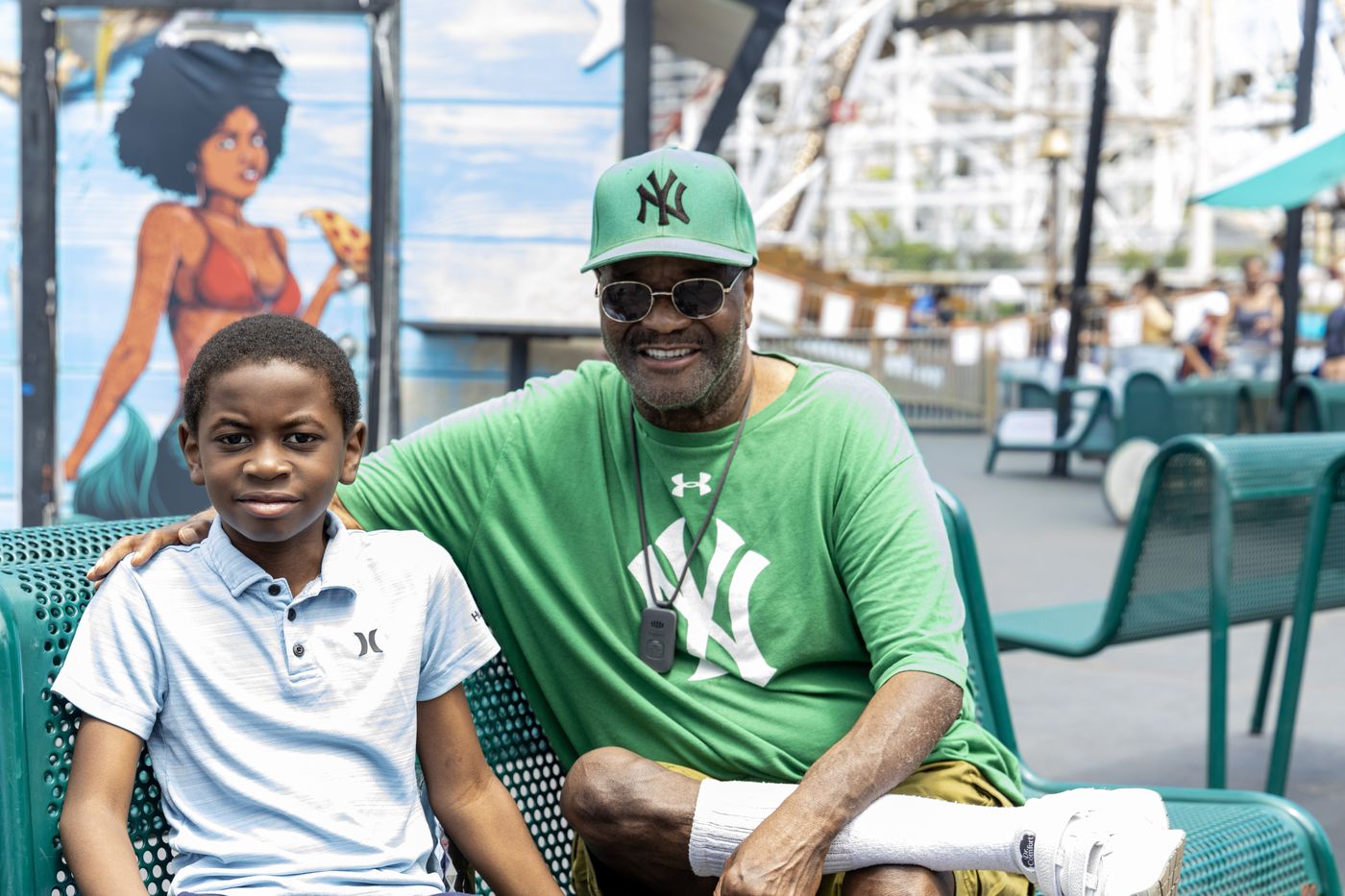 Grandfather and grandson — Coney Island